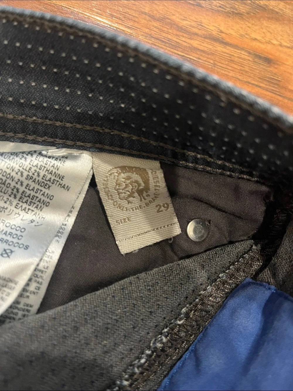 Diesel Navy Patterned Slim Fit Jeans